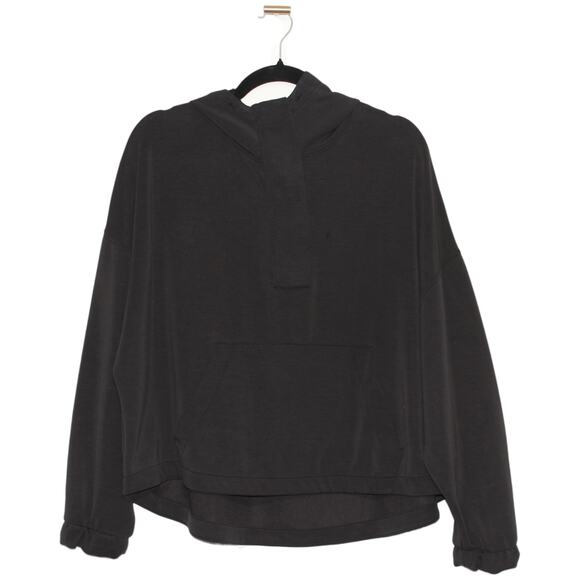 OYSHO Quarter Zip Hoodie Sweatshirt Black Size Large - Picture 1 of 3